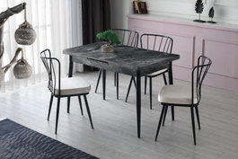 Hanah Home Mesa de comedor extensible Ay - 1182 Antracita